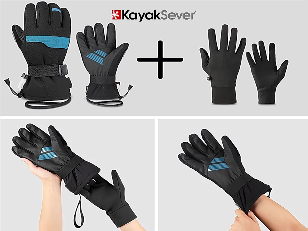 İç katman ince polar yüm polyester kayak ve snowboard eldiveni