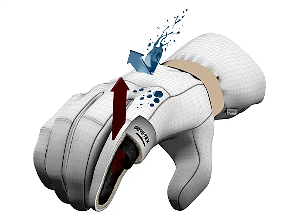 Su geçirmez ve nefes alabilir goretex kayak eldiveni